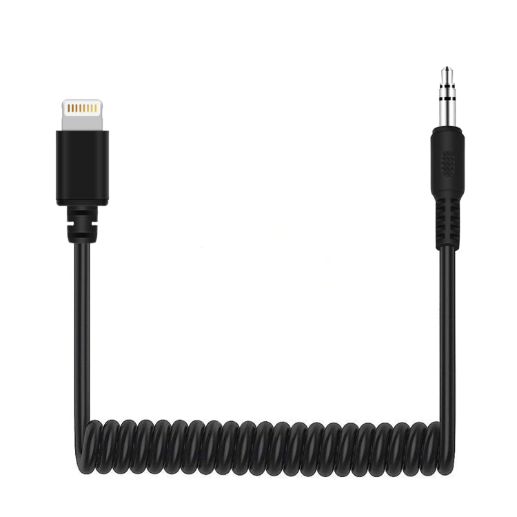 PULUZ 3,5 mm TRRS maschio a 8 pin maschio adattatore audio per microfono live cavo a spirale per iPhone, cavo allungabile fino a 100 cm, 3.5mm Male to 8 Pin