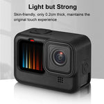 PULUZ per GoPro HERO12 Nero/11 Nero/10 Nero/9 Nero Custodia protettiva in silicone con cinturino da polso e copriobiettivo, For GoPro HERO9 Black