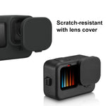 PULUZ per GoPro HERO12 Nero/11 Nero/10 Nero/9 Nero Custodia protettiva in silicone con cinturino da polso e copriobiettivo, For GoPro HERO9 Black