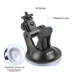 PULUZ Supporto a Ventosa per Auto con Vite, Adattatore per Montaggio su Treppiede e Custodia per GoPro Hero11 Nero / HERO10 Nero /9 Nero /8 Nero /7 /6 /5 /5 Sessione /4 Sessione /4 /3+ /3 /2 /1, DJI Osmo Action e altre action camera, Sucker Mount