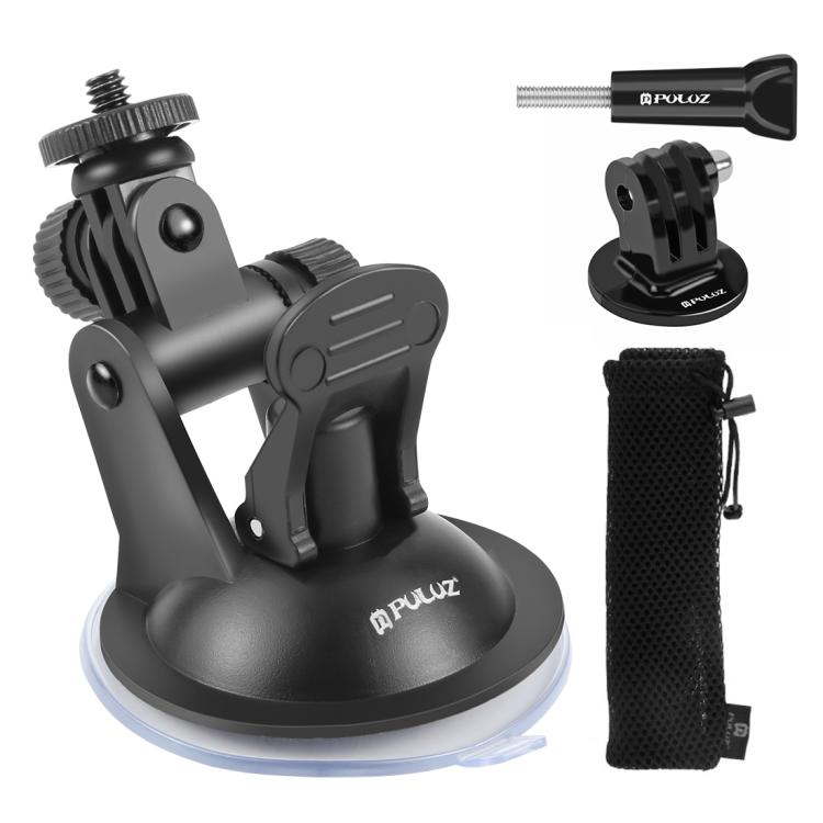 PULUZ Supporto a Ventosa per Auto con Vite, Adattatore per Montaggio su Treppiede e Custodia per GoPro Hero11 Nero / HERO10 Nero /9 Nero /8 Nero /7 /6 /5 /5 Sessione /4 Sessione /4 /3+ /3 /2 /1, DJI Osmo Action e altre action camera, Sucker Mount
