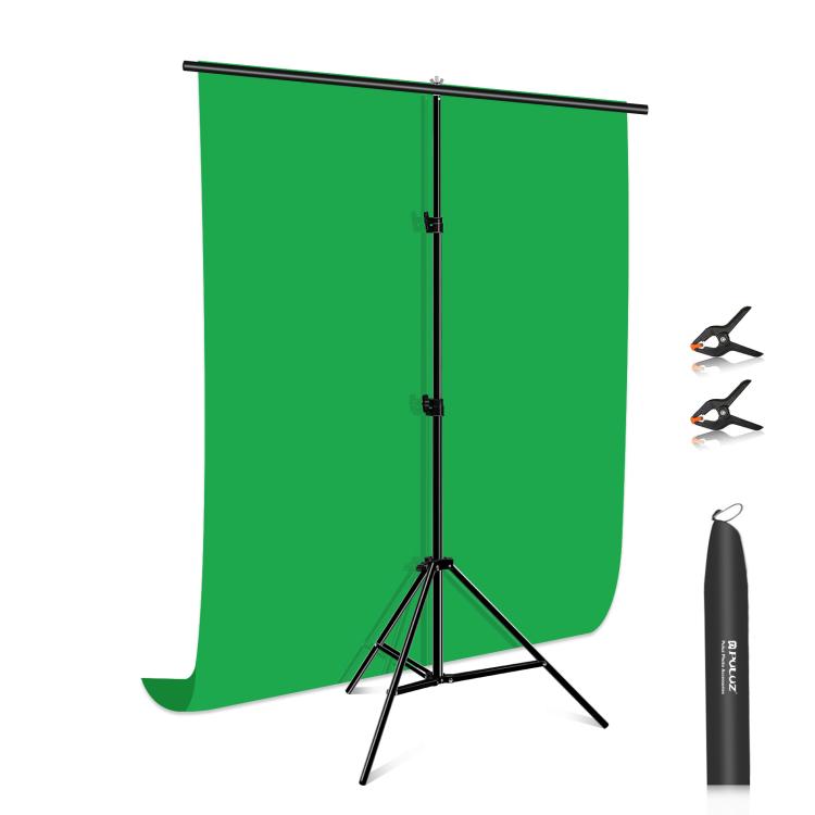PULUZ 1x2m Kit staffa traversa per fondale per studio fotografico a forma di T, supporto per sfondo con clip, 1 x 2m Bracket Kit
