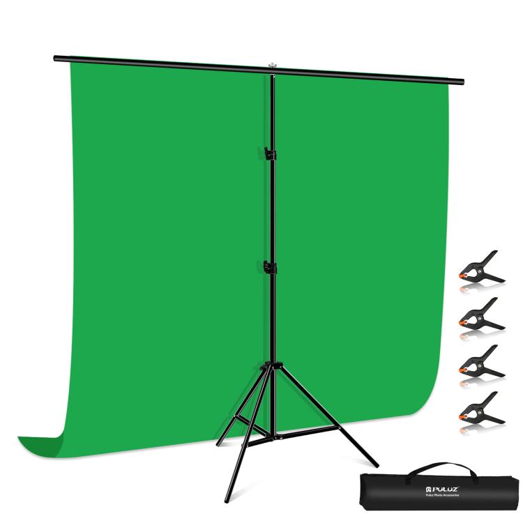 PULUZ 2x2m Kit staffa traversa per fondale per studio fotografico a forma di T, supporto per fondale con clip, 2 x 2m Bracket Kit