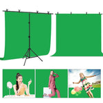 PULUZ 2x2m Kit staffa traversa per fondale per studio fotografico a forma di T, supporto per fondale con clip, 2 x 2m Bracket Kit
