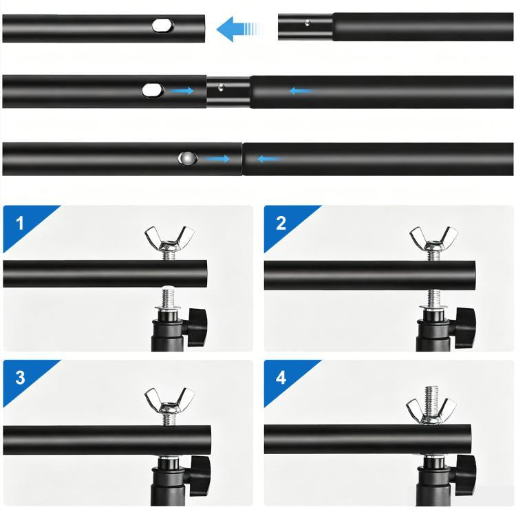 Supporto per fondale fotografico da studio, 2 x 3 m, rinforzato, con traversa e staffa., 2 x 3m Thickened