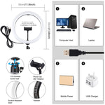 Luce anello LED 30cm RGBW dimmerabile USB 10 modalità