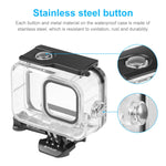 PULUZ per GoPro HERO12 Nero/11 Nero/10 Nero/9 Nero Custodia protettiva impermeabile da 60 m con fibbia, supporto di base e vite, For GoPro HERO9 Black