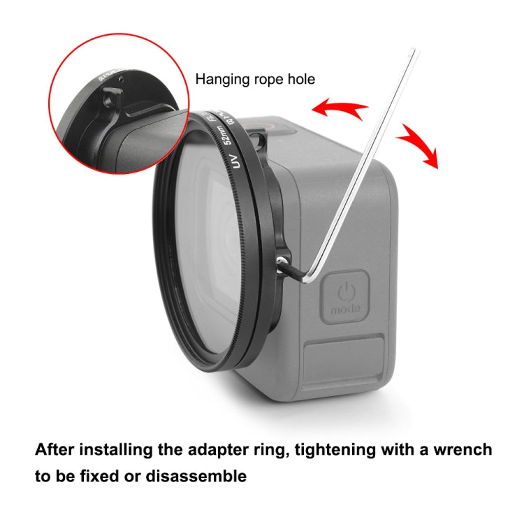 PULUZ Filtro obiettivo UV da 52 mm per GoPro HERO12 Nero/11 Nero/10 Nero/9 Nero, con Anello Adattatore, UV Filter