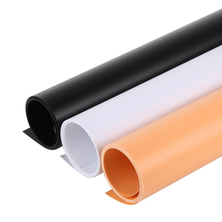Kit di carta in PVC per fondali fotografici PULUZ per box tenda da studio, dimensioni: 156 cm x 80 cm, Backdrop 80cm (Black), Backdrop 80cm(Orange), Backdrop 80cm(White)