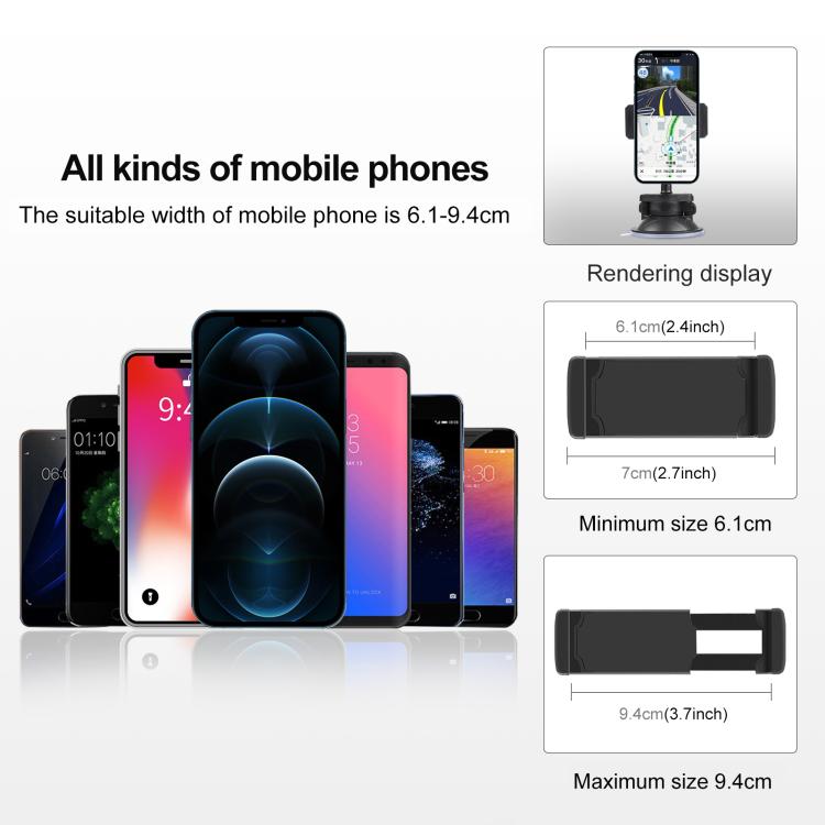 Staffa porta smartphone a ventosa rotante 360° PULUZ