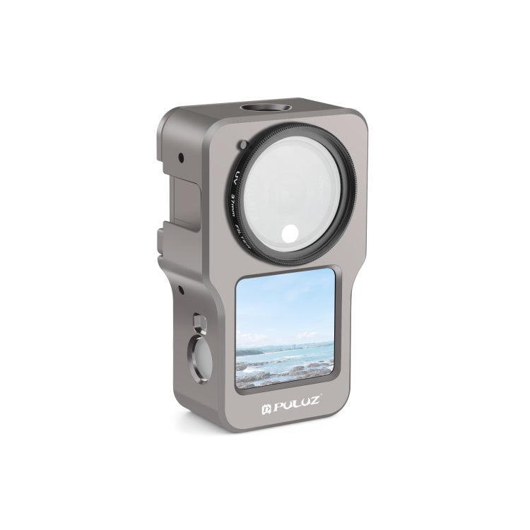 Gabbia in lega di alluminio CNC PULUZ per DJI Action 2, Aluminum Cage (Black), Aluminum Cage (Titanium Color)