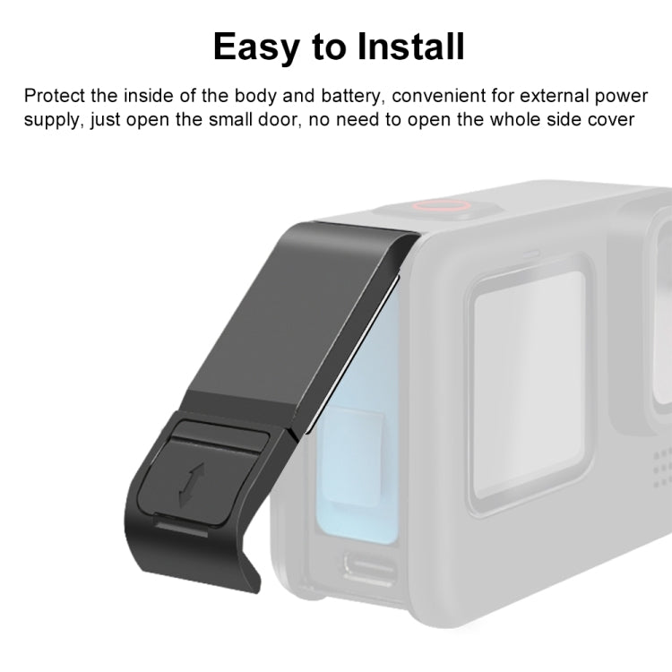 PULUZ POM Coperchio interfaccia laterale batteria in plastica per GoPro HERO12 Nero /11 Nero /10 Nero /9 Nero, POM Plastic Side Cover