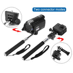 Monopiede selfie portatile estensibile PULUZ per GoPro Hero11 Black / HERO10 Black / HERO9 Black /HERO8 / HERO7 /6 /5 /5 Session /4 Session /4 /3+ /3 /2 /1, Insta360 ONE R, DJI Osmo Action e altriAction camera, lunghezza: 22,5-80 cm, Length: 22.5-100cm
