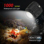 PULUZ 40 m Luce di riempimento subacquea a LED per fotografia 1000LM 3,7 V/1100 mAh Luce subacquea per GoPro Hero11 Black / HERO10 Black / HERO9 Black /HERO8 / HERO7 /6 /5 /5 Session /4 Session /4 /3+ /3 /2 /1,Insta360 ONE R, DJI Osmo Action e altre ac...
