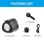 PULUZ 40 m Luce di riempimento subacquea a LED per fotografia 1000LM 3,7 V/1100 mAh Luce subacquea per GoPro Hero11 Black / HERO10 Black / HERO9 Black /HERO8 / HERO7 /6 /5 /5 Session /4 Session /4 /3+ /3 /2 /1,Insta360 ONE R, DJI Osmo Action e altre ac...
