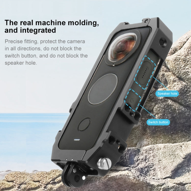 PULUZ Telaio Protettivo per Gabbia Rig con Supporti per Scarpe Fredde e Adattatore per Treppiede Pieghevole Magnetico per Insta360 ONE X2, Cage For Insta360 ONE X2