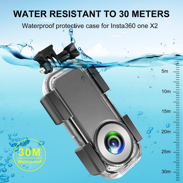 Custodia impermeabile subacquea PULUZ da 30 m per Insta360 ONE X2, Underwater Case For Insta360 ONE X2
