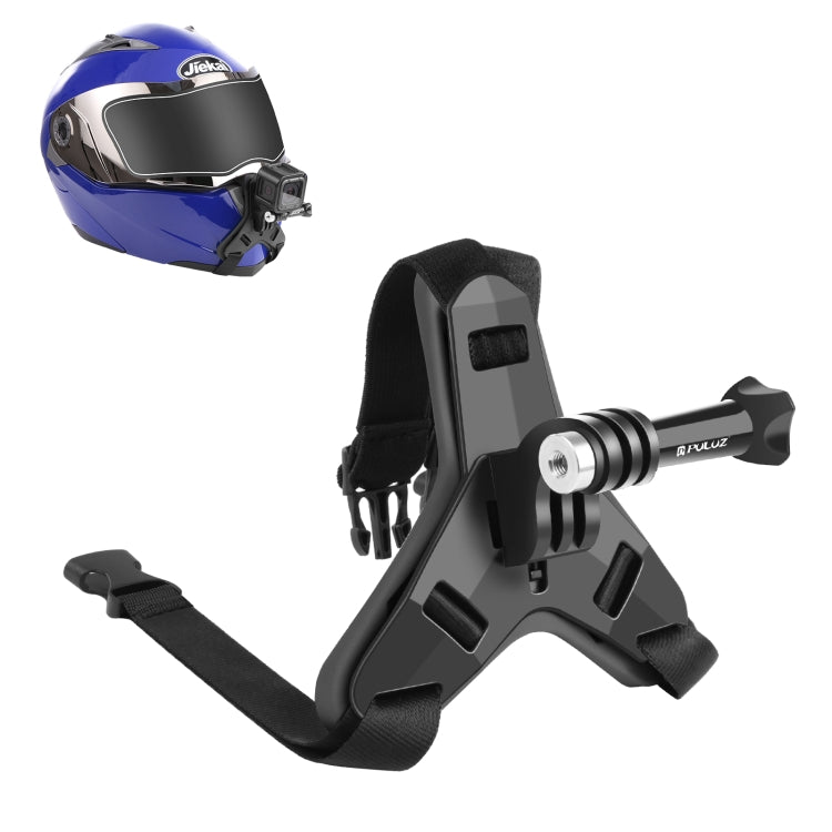 PULUZ Supporto per sottogola per casco da motociclista per GoPro, DJI Osmo Action e altre action camera, Helmet Chin Strap (Black), Helmet Chin Strap (Orange), Helmet Chin Strap (Blue)