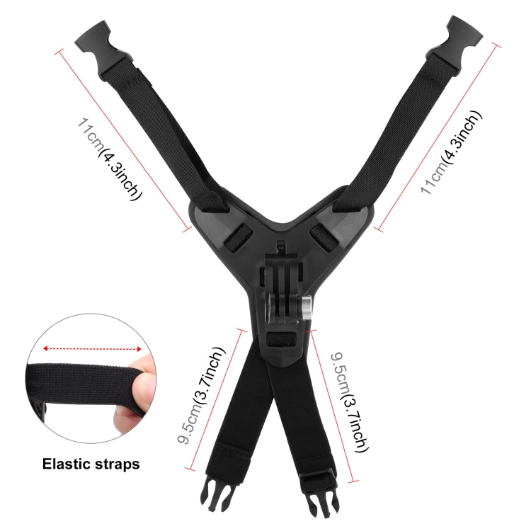PULUZ Supporto per sottogola per casco da motociclista per GoPro, DJI Osmo Action e altre action camera, Helmet Chin Strap (Black), Helmet Chin Strap (Orange), Helmet Chin Strap (Blue)