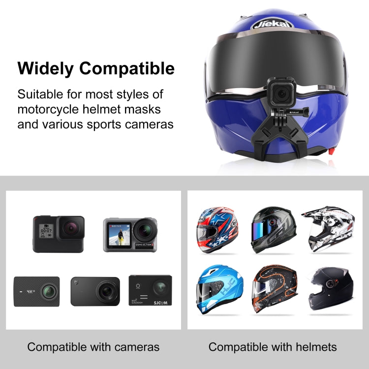 PULUZ Supporto per sottogola per casco da motociclista per GoPro, DJI Osmo Action e altre action camera, Helmet Chin Strap (Black), Helmet Chin Strap (Orange), Helmet Chin Strap (Blue)