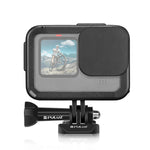 PULUZ Gabbia per montaggio su telaio PA ricaricabile con slot base per slitta fredda per Gopro HERO12 Nero /11 Nero /11 Nero Mini /10 Nero /9 Nero, Chargeable PA Frame Mount
