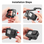 PULUZ Gabbia per montaggio su telaio PA ricaricabile con slot base per slitta fredda per Gopro HERO12 Nero /11 Nero /11 Nero Mini /10 Nero /9 Nero, Chargeable PA Frame Mount
