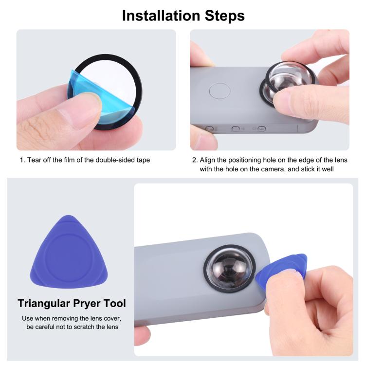 PULUZ Copriobiettivo PC Kit di copertura protettiva per Ricoh Theta SC2 / S / V