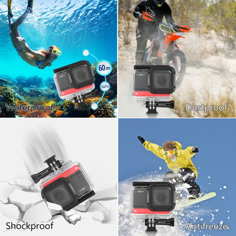PULUZ Custodia subacquea per fotocamera subacquea con profondità subacquea di 60 m Custodia impermeabile per fotocamera Insta360 One RS 4K Edition, For Insta360 One RS 4K Edition Diving Case