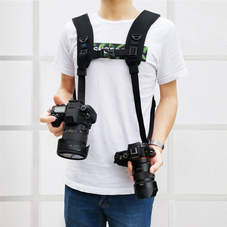 PULUZ Imbracatura a doppia spalla a sgancio rapido Cintura in schiuma di decompressione con imbottitura morbida per fotocamere digitali DSLR, Double Shoulder(AE), Double Shoulder