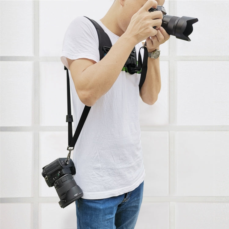 PULUZ Imbracatura a doppia spalla a sgancio rapido Cintura in schiuma di decompressione con imbottitura morbida per fotocamere digitali DSLR, Double Shoulder(AE), Double Shoulder