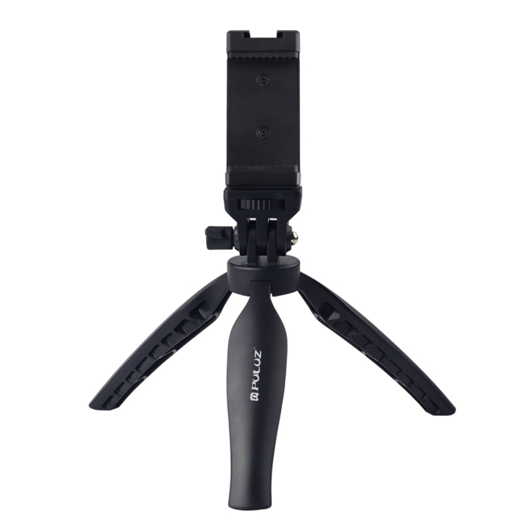 PULUZ Supporto per treppiede da scrivania in plastica con morsetto per telefono e testa di treppiede regolabile per smartphone, Plastic Tripod+Adjusting Head