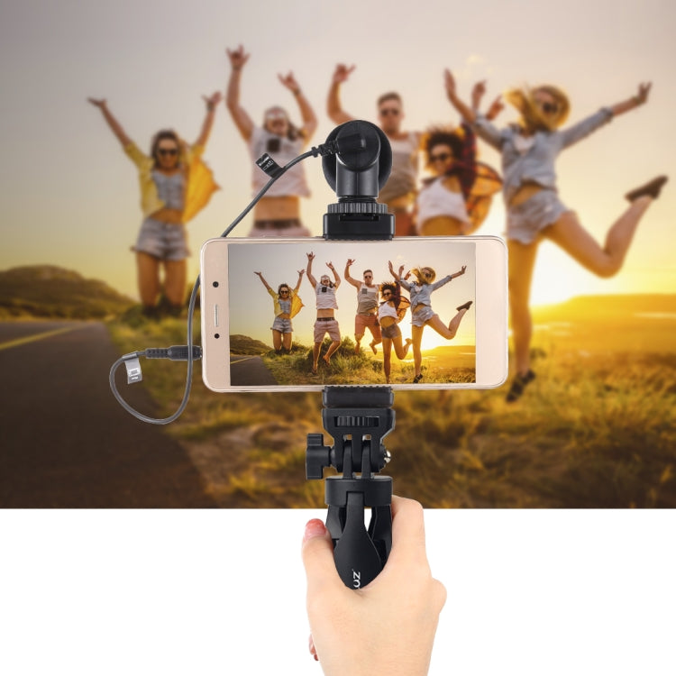 PULUZ Supporto per treppiede da scrivania in plastica con morsetto per telefono e testa di treppiede regolabile per smartphone, Plastic Tripod+Adjusting Head