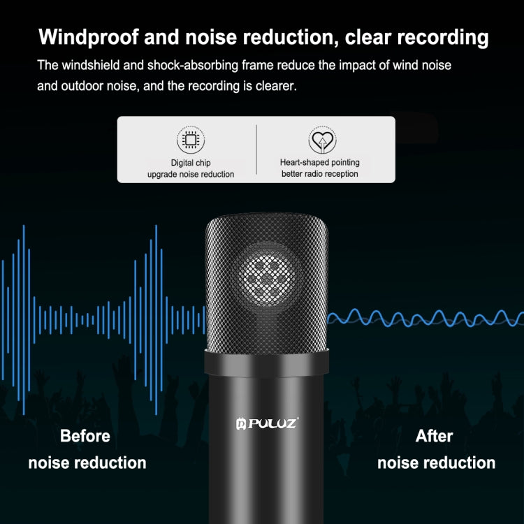 Microfono a condensatore con braccio a forbice e scheda audio USB