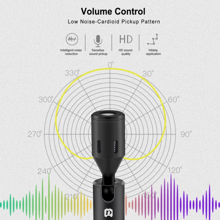 Microfono regolabile direzionale singolo per telefono cellulare con jack PULUZ da 3,5 mm, 3.5mm Phone Microphone