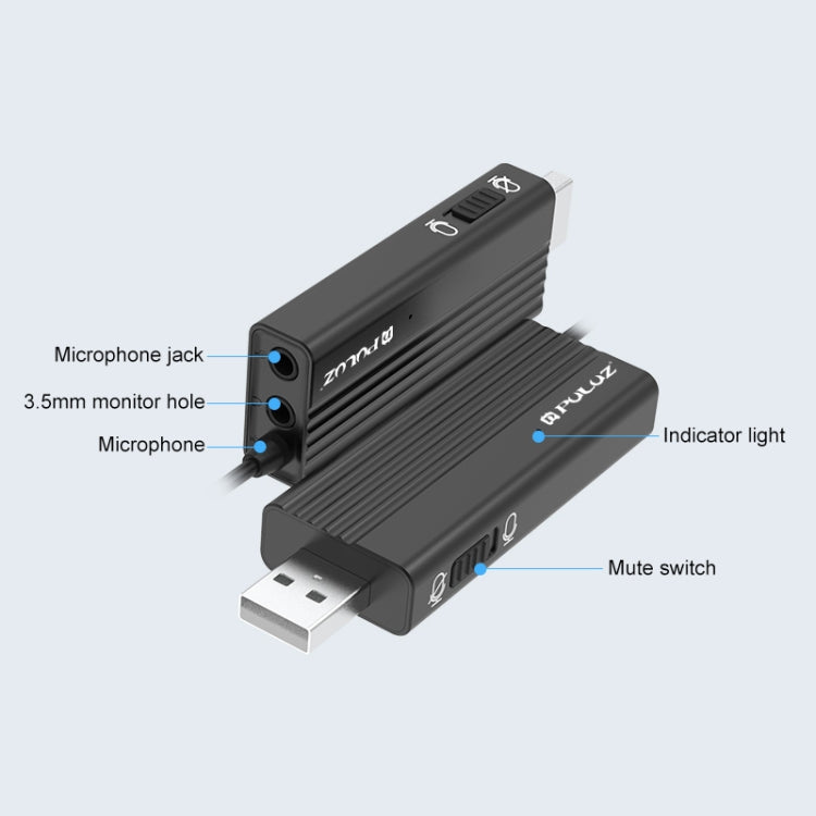 Microfono da bavero USB PULUZ con clip e cavo 1,2m