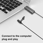 Microfono da bavero USB PULUZ con clip e cavo 1,2m