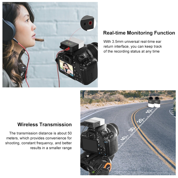 PULUZ Vlog Video Microfono Lavalier Wireless con Trasmettitore e Ricevitore per Fotocamere DSLR e Videocamere, 32 Channels