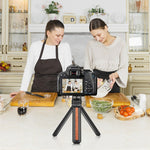 Supporto per treppiede dal vivo per vlogging da tavolo in legno intarsiato PULUZ con testa per treppiede, Inlaid Wood Tripod with Tripod Head