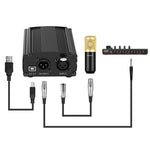 Microfono a condensatore con braccio a forbice e scheda audio USB