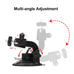 Supporto a ventosa per auto PULUZ con morsetto per telefono/vite/adattatore per treppiede, Phone Car Suction Cup