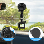 Supporto a ventosa per auto PULUZ con morsetto per telefono/vite/adattatore per treppiede, Phone Car Suction Cup