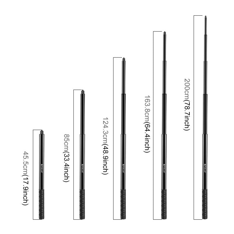 PULUZ Monopiede in metallo per selfie stick da 2 m per Insta360 One RS / X2 / X3, 2m Monopod
