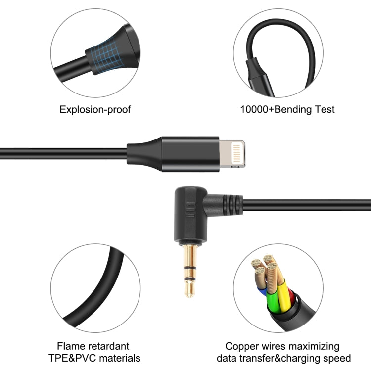 PULUZ Cavo adattatore audio per microfono live da 3,5 mm TRS maschio a 8 pin maschio per PU3153 / PU3154, 3.5mm to 8 Pin