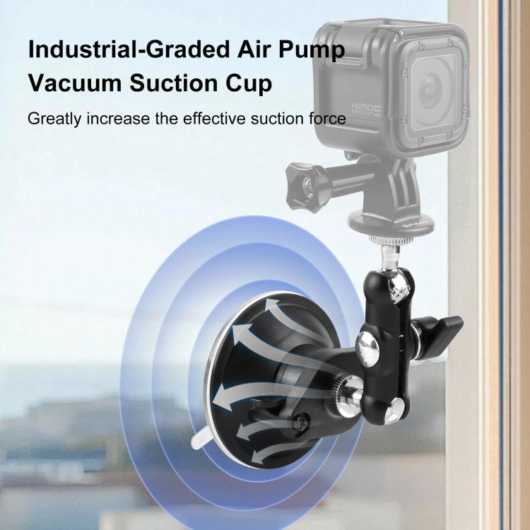 Supporto a ventosa PULUZ Magic Arm da 1/4 di pollice migliorato, Upgraded 1/4 inch Suction Cup Mount