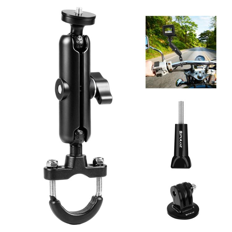 Supporto base con bullone a U per manubrio moto PULUZ per GoPro e altre action camera, Handlebar Mount