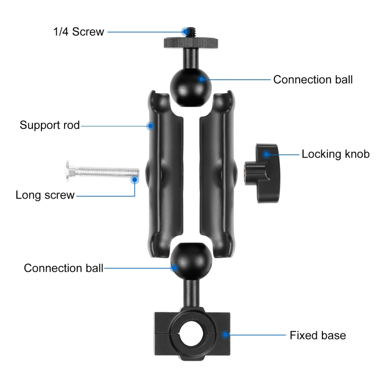 Supporto fisso per specchietto retrovisore per moto PULUZ per GoPro e altre action camera, Rearview Mirror Mount