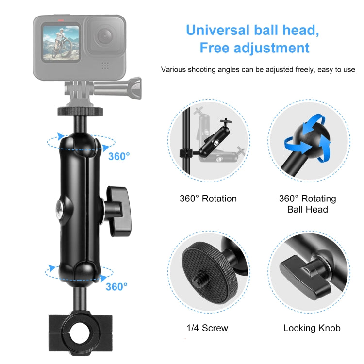 Supporto fisso per specchietto retrovisore per moto PULUZ per GoPro e altre action camera, Rearview Mirror Mount