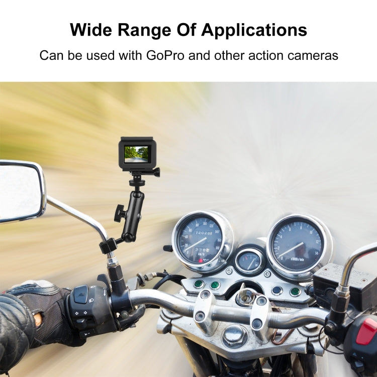 Supporto fisso per specchietto retrovisore per moto PULUZ per GoPro e altre action camera, Rearview Mirror Mount