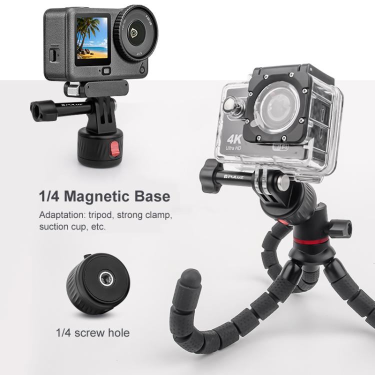 PULUZ Action Camera Adattatore base magnetica da 1/4 di pollice, 1/4 inch Magnetic Base
