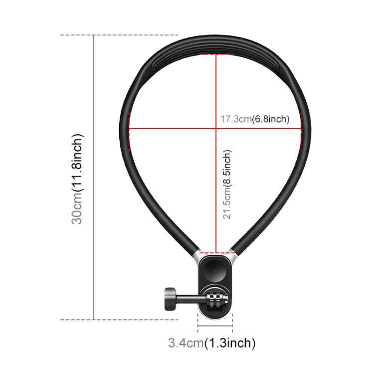 PULUZ Lazy Neck Staffa POV View Mount con morsetto per telefono per action camera / telefoni GoPro, Magnetic Silicone Collar Bracket